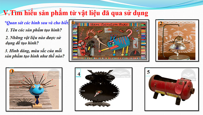 PowerPoint Mĩ thuật 6 Sản phẩm từ vật liệu đã qua sử dụng