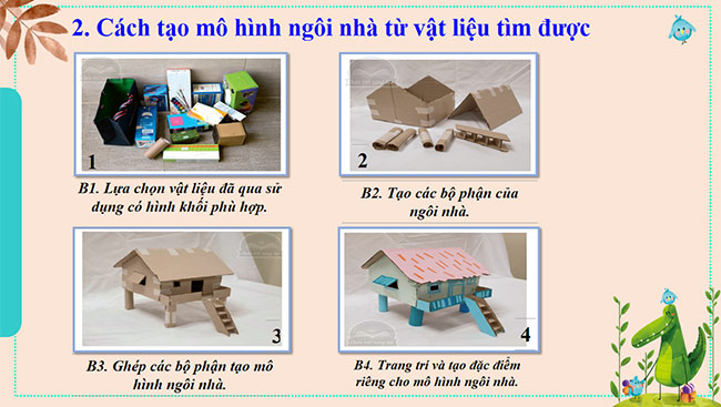 PowerPoint Mĩ thuật 6 Mô hình ngôi nhà 3D