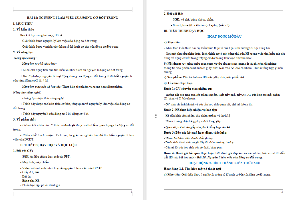 Giáo án PowerPoint Công nghệ Cơ khí 11 Bài 18