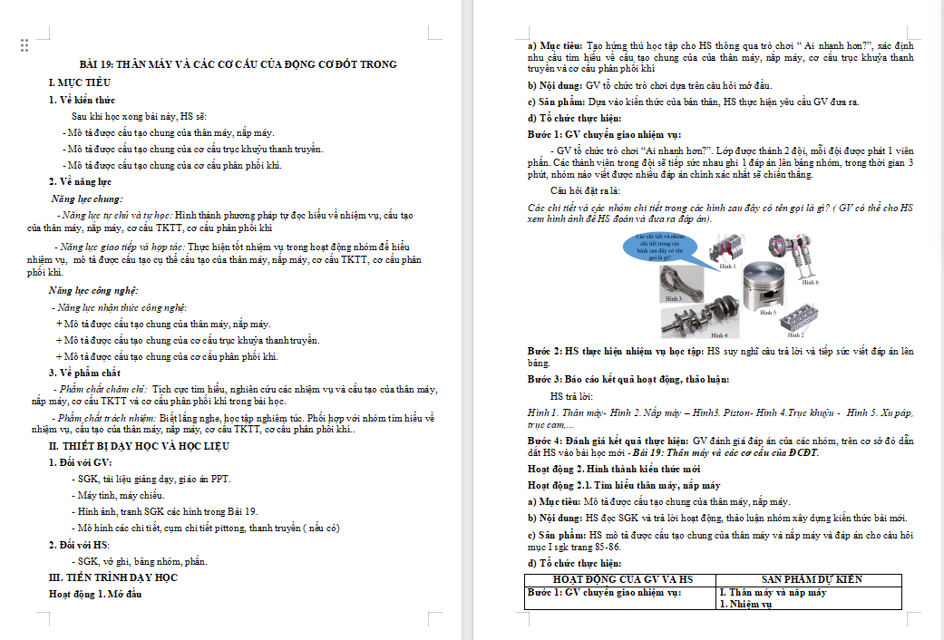 Giáo án PowerPoint Công nghệ Cơ khí 11 Bài 19