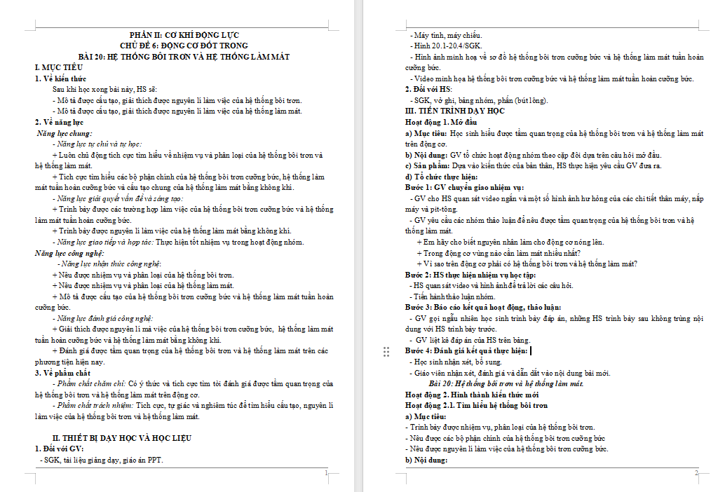 Giáo án PowerPoint Công nghệ Cơ khí 11 Bài 20