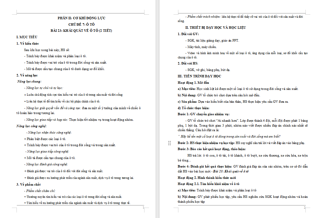 Giáo án PowerPoint Công nghệ Cơ khí 11 Bài 23