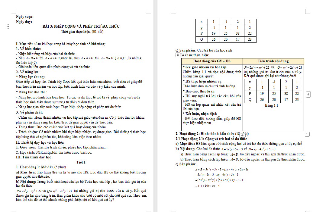 Giáo án PowerPoint Toán 8 Bài 3