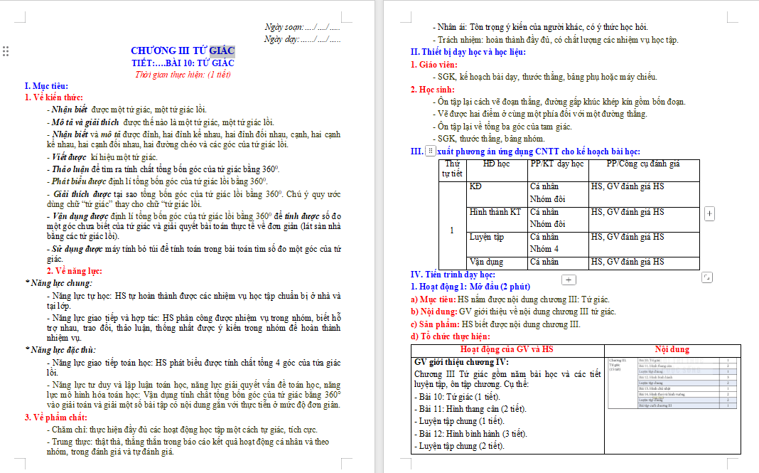 Giáo án PowerPoint Toán 8 Bài 10