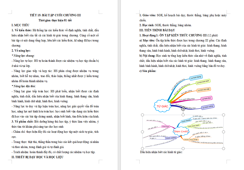 Bài tập cuối chương 3 Toán 8