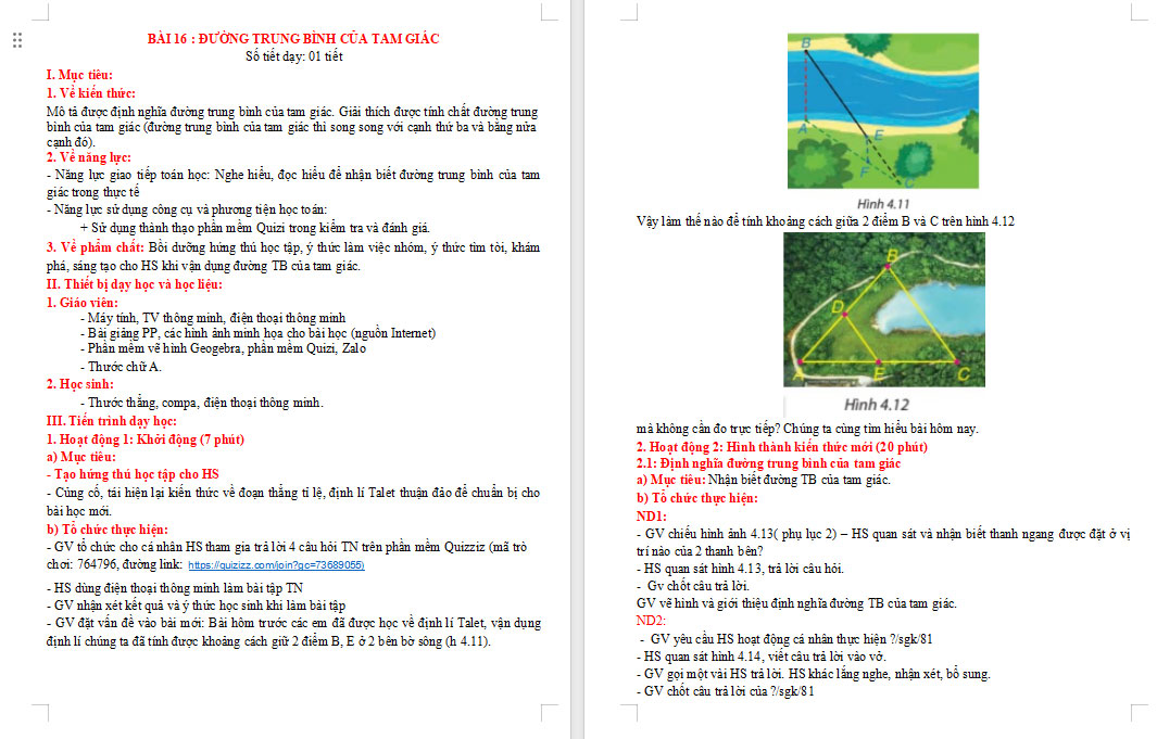 Đường trung bình của tam giác 