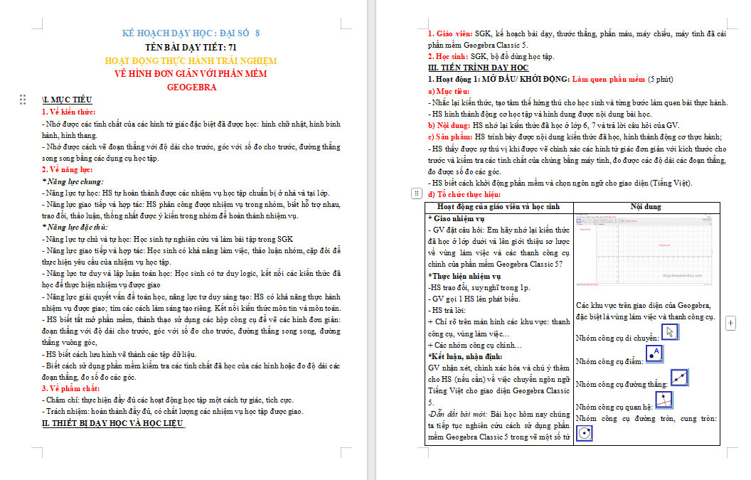 Vẽ hình đơn giản với phần mềm GeoGebra