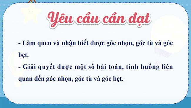 PowerPoint Toán 4 Góc nhọn, góc tù, góc bẹt