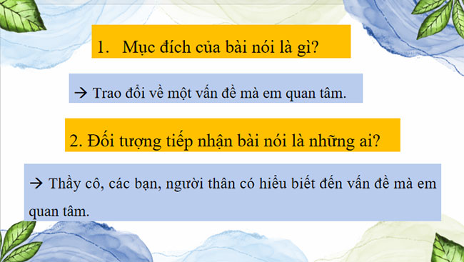 Trao đổi về một vấn đề mà em quan tâm