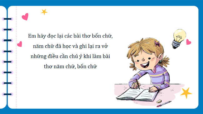 Tập làm một bài thơ bốn chữ hoặc năm chữ