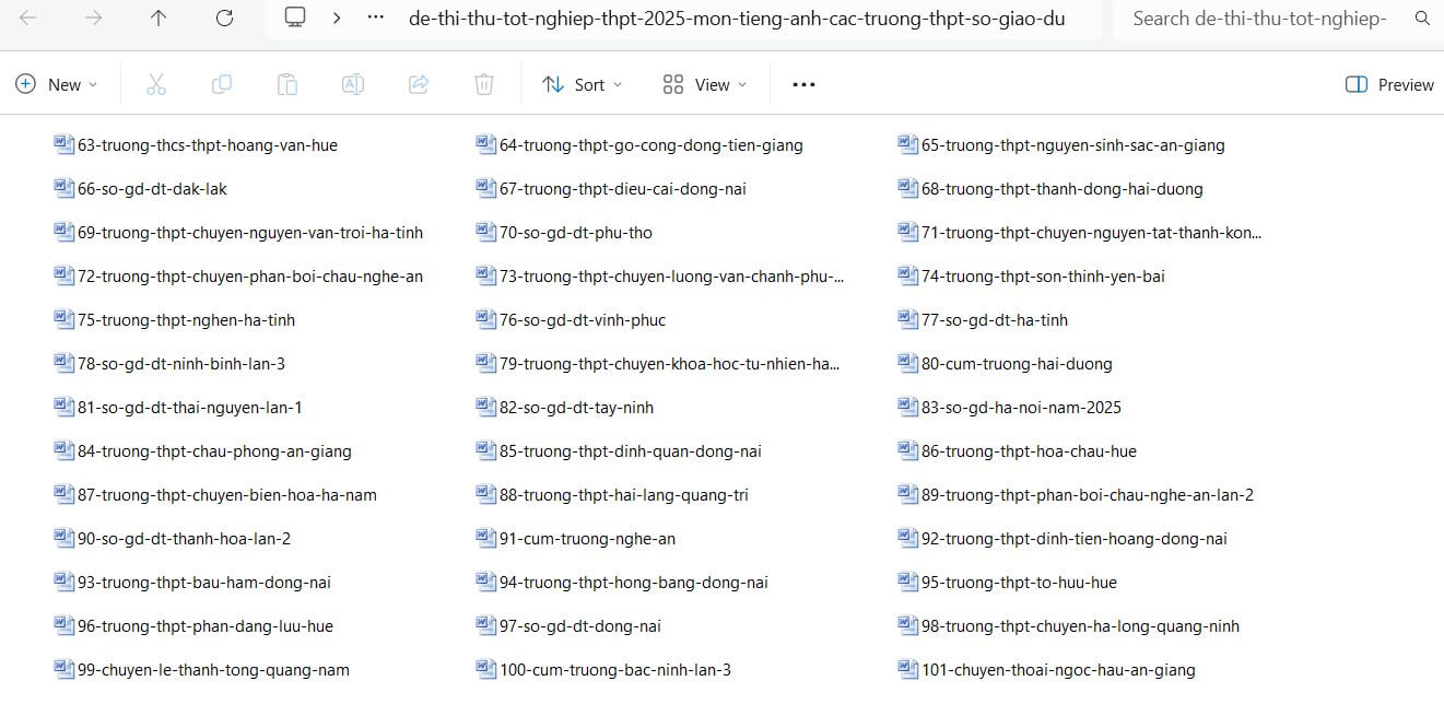 Đề thi thử tốt nghiệp THPT 2025 môn tiếng Anh các trường THPT, sở Giáo dục trên cả nước