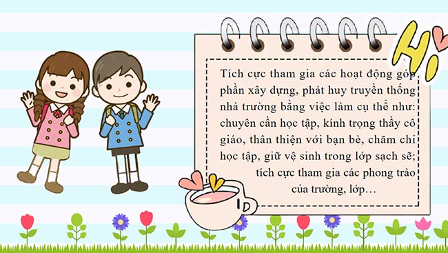 PowerPoint Hoạt động trải nghiệm 6: Truyền thống trường em