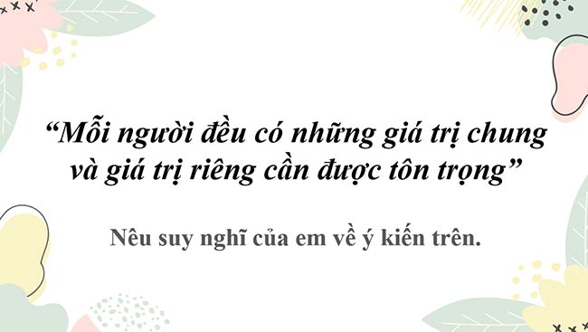 PowerPoint Hoạt động trải nghiệm 6: Những giá trị của bản thân