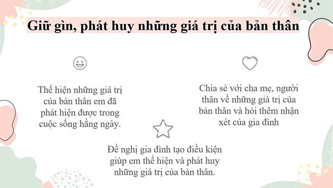 PowerPoint Hoạt động trải nghiệm 6: Những giá trị của bản thân