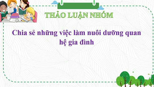 PowerPoint Hoạt động trải nghiệm 6: Nuôi dưỡng quan hệ gia đình