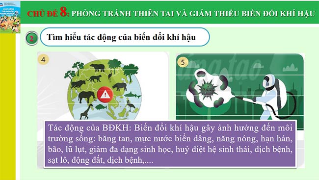 PowerPoint Hoạt động trải nghiệm 6: Phòng tránh thiên tai và giảm thiểu biến đổi khí hậu