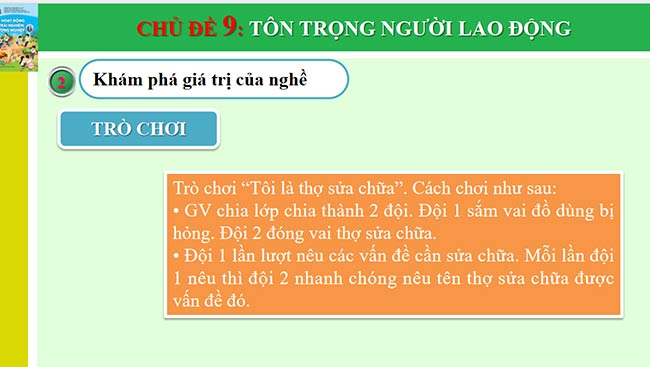 PowerPoint Hoạt động trải nghiệm 6: Tôn trọng người lao động