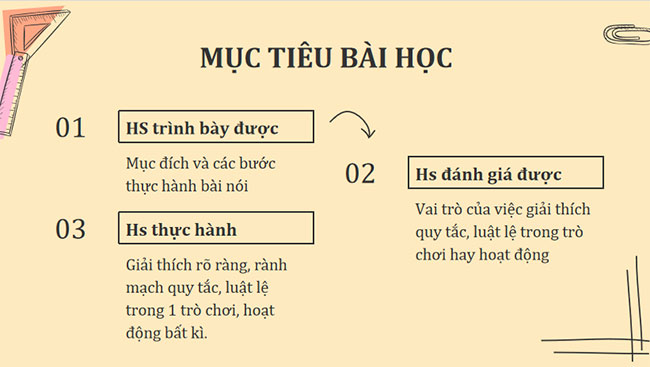 Giải thích quy tắc hoặc luật lệ trong một trò chơi hay hoạt động