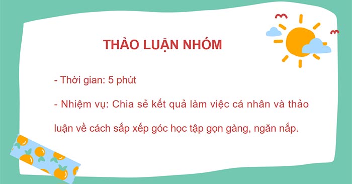 PowerPoint Hoạt động trải nghiệm 6: Góc học tập của em