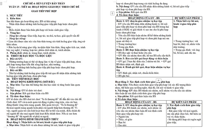 Giáo án Hoạt động trải nghiệm 6: Giao tiếp phù hợp