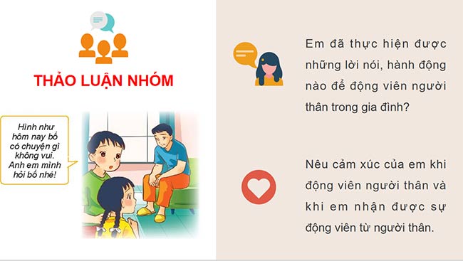 PowerPoint Hoạt động trải nghiệm 6: Động viên, chăm sóc người thân trong gia đình