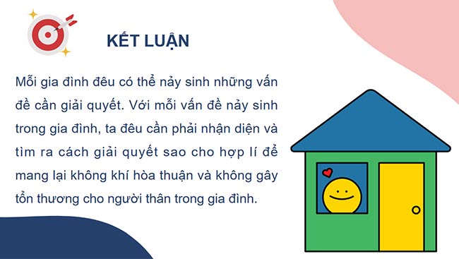 PowerPoint Hoạt động trải nghiệm 6: Giải quyết một số vấn đề nảy sinh trong gia đình