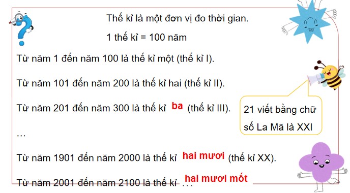 PowerPoint Toán 4 Bài 35: Thế kỉ
