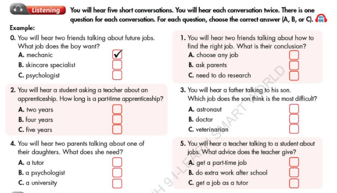 Tiếng Anh 9 Smart World Unit 8 Review minh họa 1