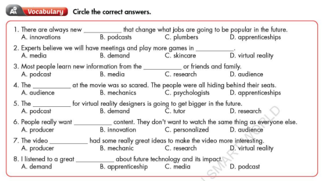 Tiếng Anh 9 Smart World Unit 8 Review minh họa 3