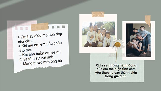 PowerPoint Hoạt động trải nghiệm 6: Sinh hoạt trong gia đình