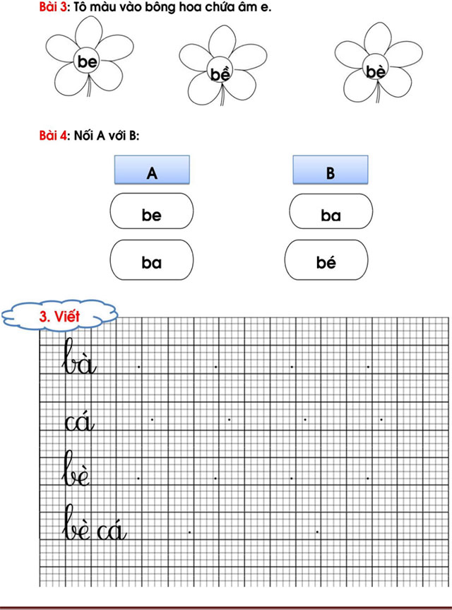 Phiếu bài tập cuối tuần Tiếng Việt lớp 1 - Tuần 2