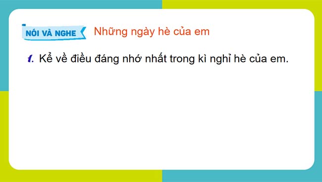 PowerPoint Tiếng Việt 2 Những ngày hè của em