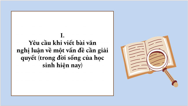 Viết bài văn nghị luận về một vấn đề cần giải quyết