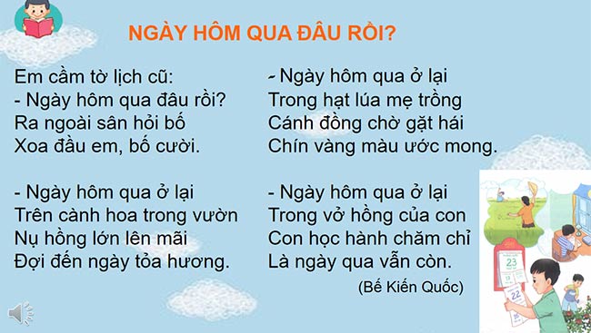 PowerPoint Tiếng Việt 2 Đọc Ngày hôm qua đâu rồi?