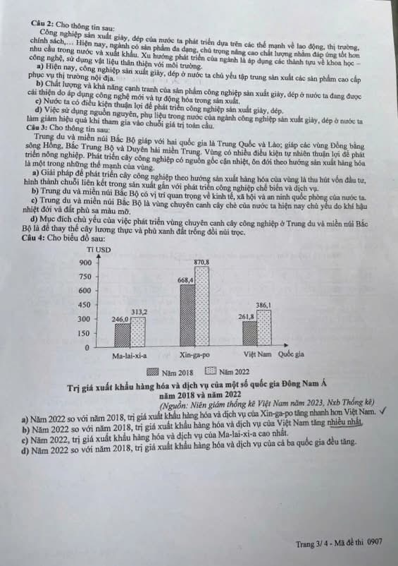 Đề thi Địa 2025