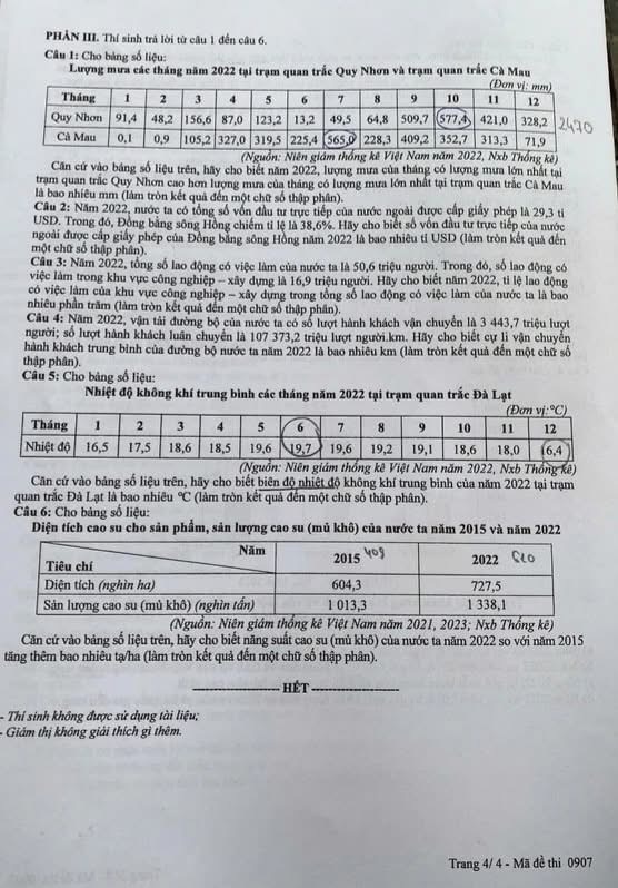 Đề thi Địa 2025