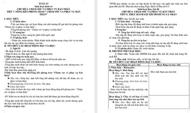 Giáo án Hoạt động trải nghiệm 2 Tuần 23