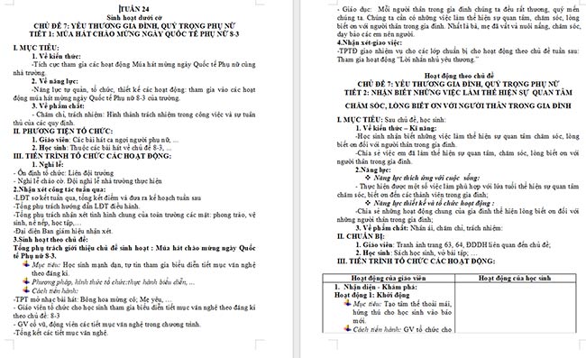 Giáo án Hoạt động trải nghiệm 2 Tuần 24