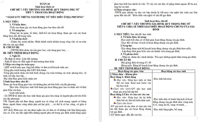 Giáo án Hoạt động trải nghiệm 2 Tuần 26