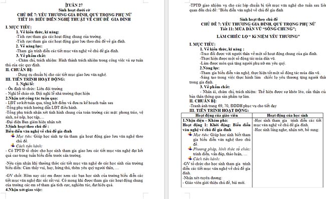 Giáo án Hoạt động trải nghiệm 2 Tuần 27