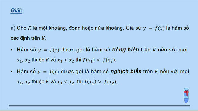 Tính đơn điệu của hàm số