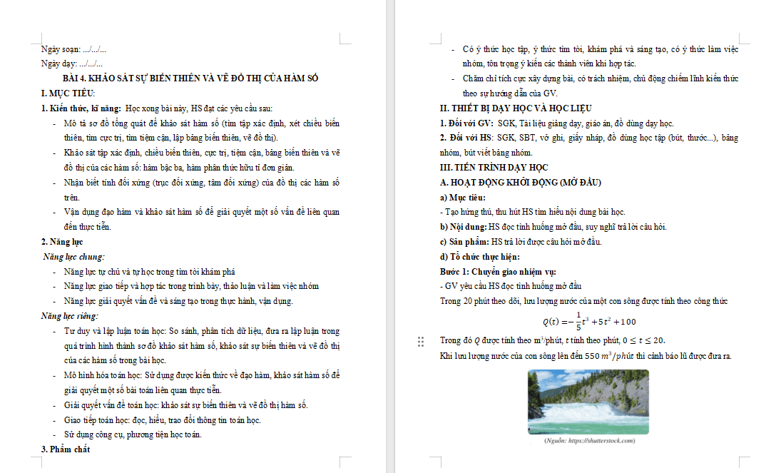 Khảo sát sự biến thiên và vẽ đồ thị của hàm số