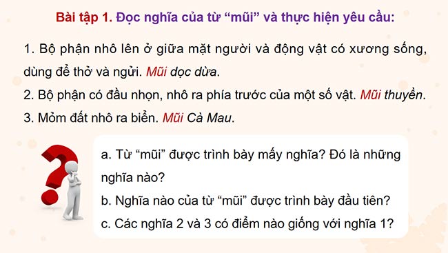 PowerPoint Tiếng Việt 5 Từ đa nghĩa