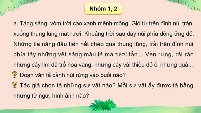 PowerPoint Tiếng Việt 5 Viết đoạn văn cho bài văn tả phong cảnh