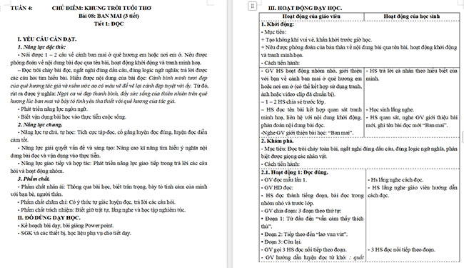 Giáo án Tiếng Việt 5 Ban mai