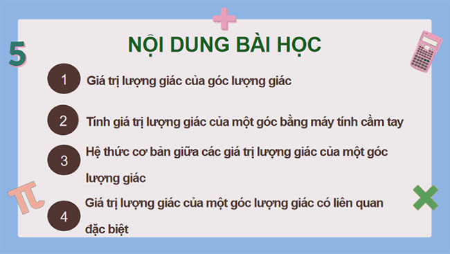 Giá trị lượng giác của một Giá trị lượng giác của một góc lượng giác 