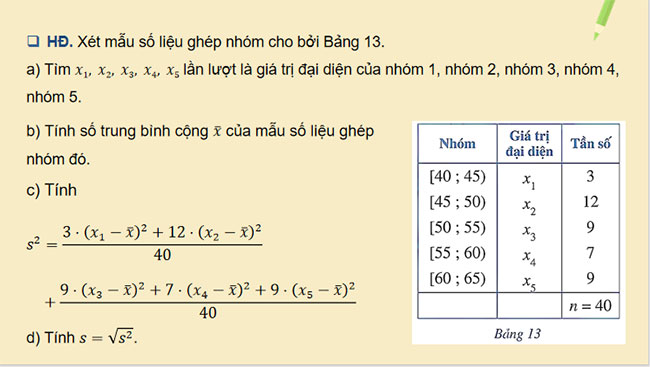 Phương sai độ lệch chuẩn của mẫu số liệu ghép nhóm