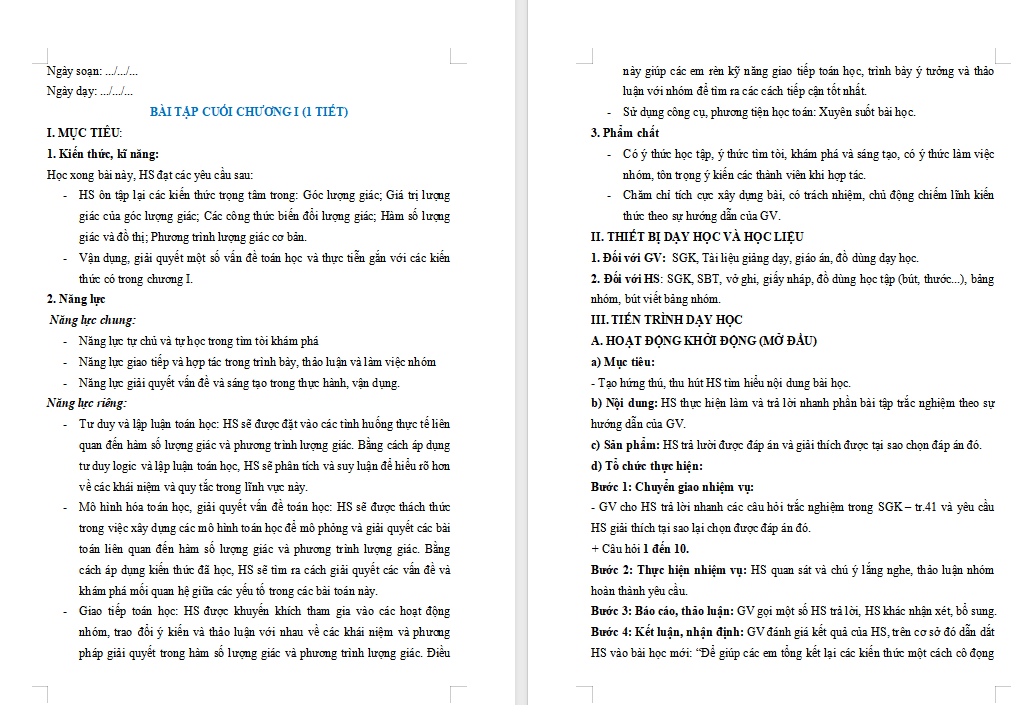  PowerPoint Toán 11 Bài tập cuối chương 1