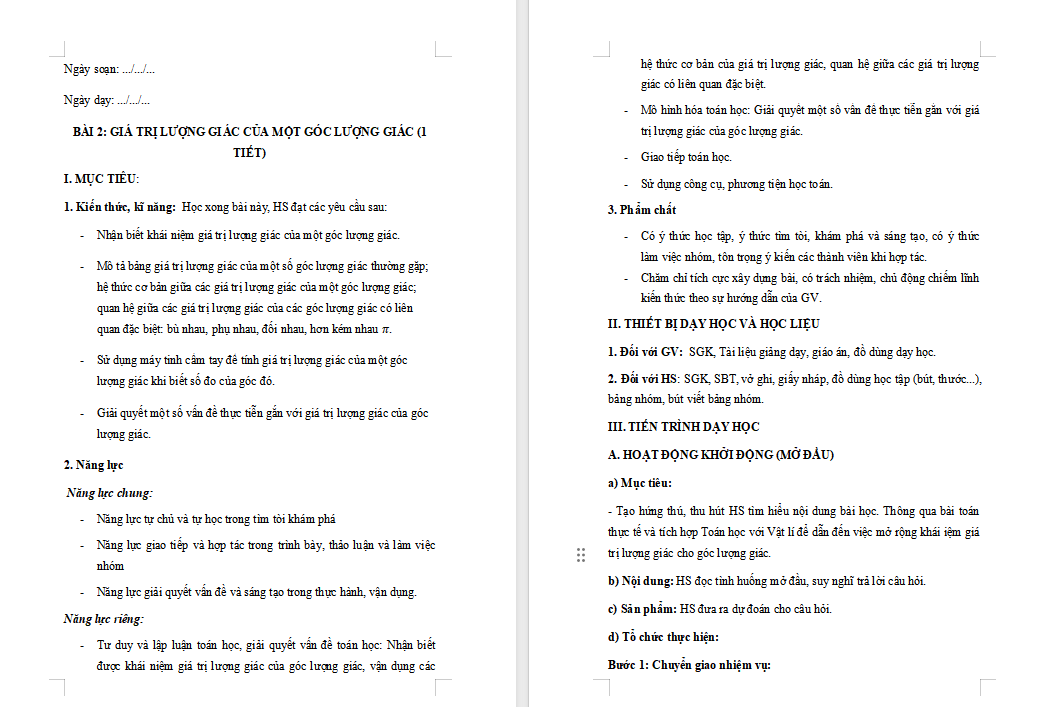 PowerPoint Toán 11 Bài 2 Giá trị lượng giác của một góc lượng giác 