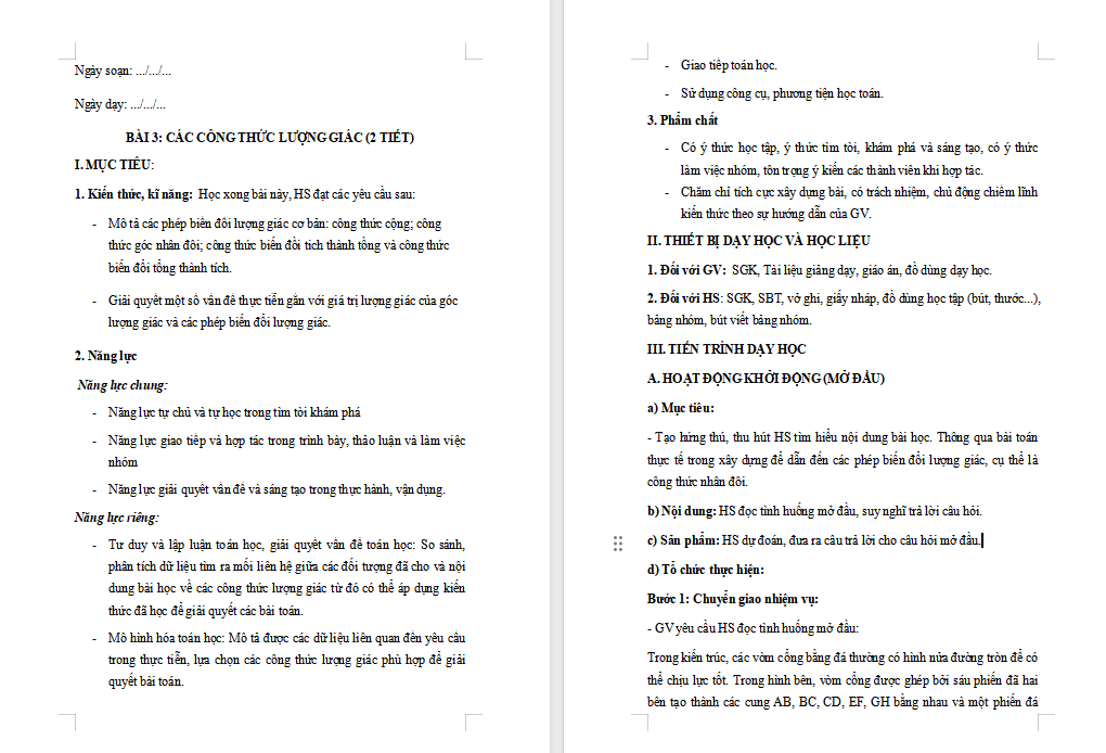 PowerPoint Toán 11 Bài 3 Các công thức lượng giác 